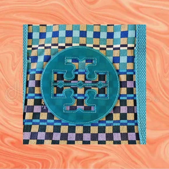 EUC TORY BURCH Teal Blue Color Block
Canvas Tote - Picture 4 of 10